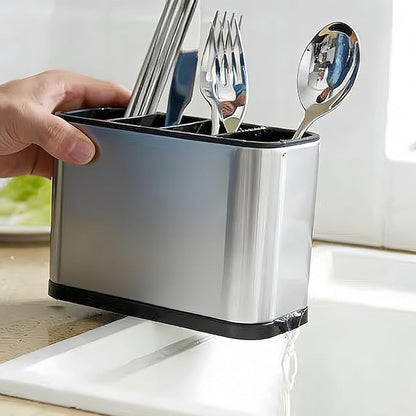 WAHSAN Flatware Caddy Stainless Steel Cutlery Holder Organizer, 7 L X 3.4 W X 5 H