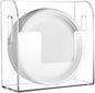 Acrylic Paper Plate Dispenser Wall Mounted, Paper Plate Organizer in Cabinet, Disposable Plate Storage Holder for Kitchen Countertop or Outdoor Picnics Party, Provide Adhesive Strip & Mounting Screws