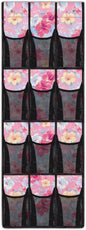 Space Saving Hanging Shoe Organizer,Entryway Bedroom Bathroom Storage Bags with 12 Mesh Large Pockets Waterproof Reusable,Tropical Flower Pink