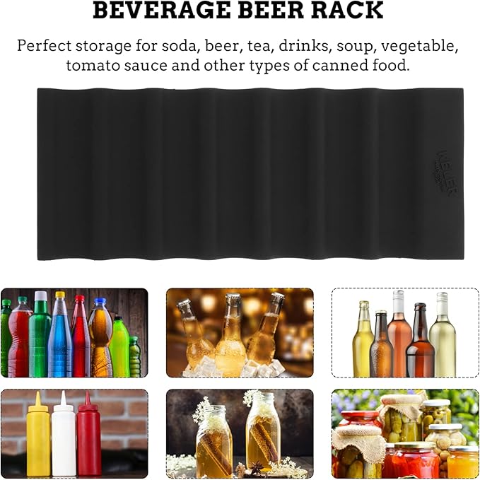 Fridge Monkey Mat Silicone Bottle Stacking Mat Beer Can Stacker 2Pcs Wine Bottles Holder for Kitchen Cabinet Refrigerator Storage Rack