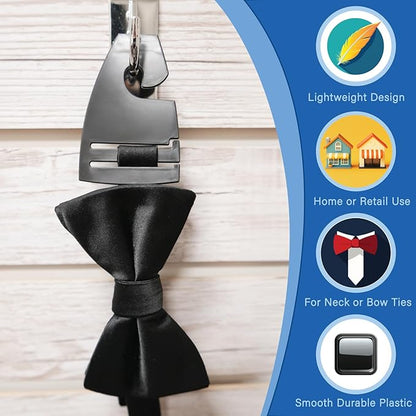 Black Neck Tie Hangers for Retail, Economic Plastic Tie Hooks, 1000 Pack
