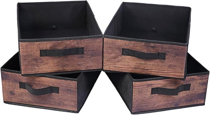 Clothings Collapsible Storage Bins, Foldable Organizers and Storage Baskets Cube Storage Bin for Bedroom Living Room (4 Pack, MZWL, 15.4x11.4x5.5inch)