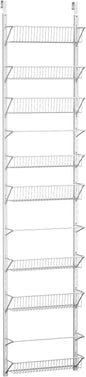 Home-Complete Pantry Over The Door Spice and Jar Rack Organizer - Great Storage Space for Cabinets and Kitchen - Wall Mounted 8 Tier Shelves