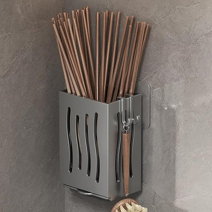 Wall Mounted Cutlery Holder Rack - Chopstick Display Rack | Utensil Drying Rack | Punch- Chopstick Storage Rack | Freestanding Organizer Rack Multifunctional For Spoons And Chopstick