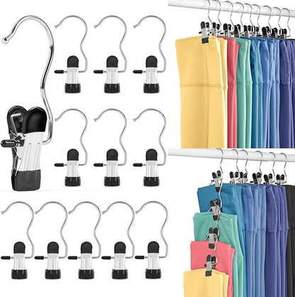 HOUSE DAY Metal Legging Organizer for Closet, Yoga Pants Hangers Pack of 60 with Rubber Coated Clips, Space Saving Storage for Boots, Workout Sets, and Hats