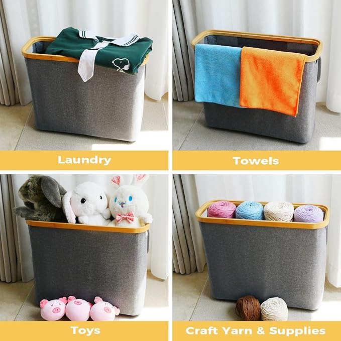 Elegant Toilet Paper Storage with Lid, Narrow Toilet Paper Holder Beside Toilet, Classy Bathroom Tissue Storage, Slim Toilet Paper Storage, Waterproof Oxford Fabric for Mega Rolls 30L (Gray)