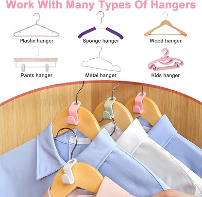 50 PCS Space Saving Hanger - Clothes Hanger Connector Hooks, Stacking Space Saver, Plastic Closet Organizers and Storage Extender for Heavy Duty Hangers Connection (50, Multicolor)