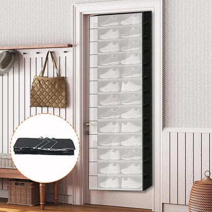 26 Pocket Over the Door Shoe Organizers with Clear PVC Window for Easy Identification and Space Saving Storage PVC Clear Shoe Storage Bag