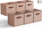 GRANNY SAYS Cube Storage Bins, 11 Inch Cube Storage Organizer, Fabric Storage Bins with PU Handle, Clothing Storage Baskets for Shelves, Closet, Dusty Pink, 6-Pack