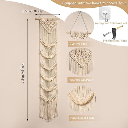 Ball Cap Hanger-1 Pack-Boho Macrame Cap Holder Wall Hat Organizer for Baseball Cap Holder Over Door, Hat Rack for Wall, Cap Rack for Decoration and Display,
