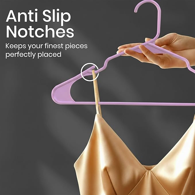 Utopia Home - Plastic Hangers 50 Pack - Space Saving Clothes Hanger - Durable and Strong Closet Organizers and Storage Makes It Ideal Stocking Stuffers or Apartment or Dorm Room Essentials (Pink)