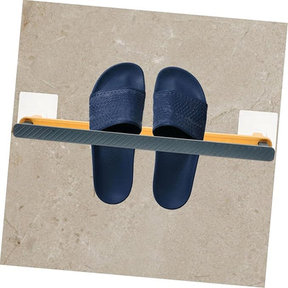 Amosfun Wall Mounted Telescopic Shoe Rack Slippers Storage Shelf for Moist Environments Easy Installation Space-Saving Design Wall Hanging Organizer Blue