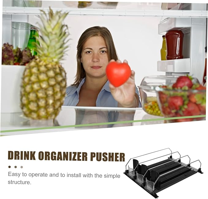 COLLBATH Automatic Drink Dispenser for Fridge Water Bottle Organizer for Cabinet Soda Can Dispenser Drink Tray