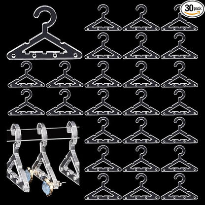 PH PandaHall 30pcs Clothes Hanger Clear Earring Holder Mini Hanger Rack Jewelry Display Dangle Earring Hanging Organizer Acrylic Ear Studs Display Rack for Retail Show Personal Exhibition(Only Hanger)