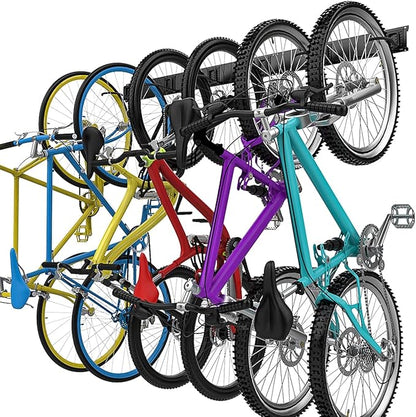 TORACK Bike Storage Rack, 6 Bike Rack Wall Mount Home and Garage Organizer, Vertical Bicycles Hanger Hooks for Indoor Space Saving