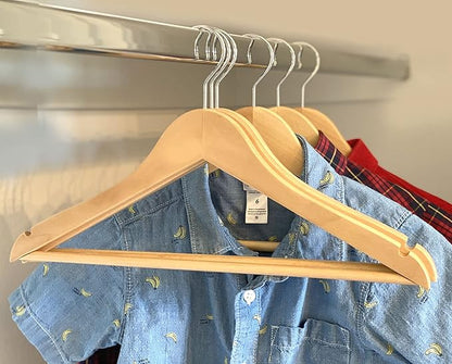Kids Hangers (Natural Wood, Children Hangers 4T-10)