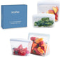 Stasher Silicone Reusable Storage Bags, 4-Pack Starter Kit, Reusable Freezer Bags, Microwave, Dishwasher, Oven Safe, Sous Vide, Premium Lunch Containers, Eco Friendly, Food Storage Bags, Clear | Reusable Food Bags