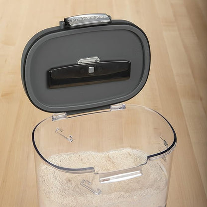 ProKeeper+ by Progressive International Clear Plastic Airtight Food Baker's Kitchen Storage Organization Container Canister Set with Magnetic Accessories (Flour 4-Quart)