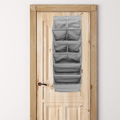 Cabilock -the-door Hanging Storage Bag, 9-compartment Grey Shoe Organizer, Sturdy Multi-layer Dormitory Storage Pouch for Home and Closet Organization