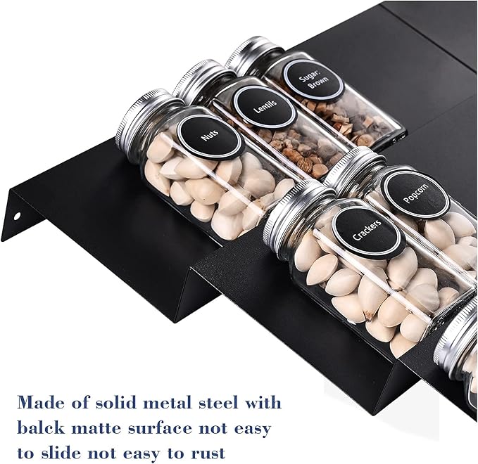 Mulush Metal Spice Rack Tray - Spice Drawer Organizer for Kitchen Cabinets Storage and Organization (Jars Not Included)