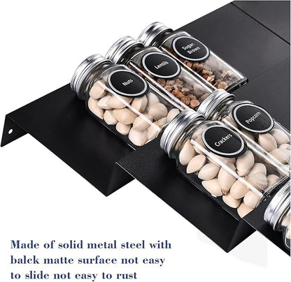 Mulush Metal Spice Rack Tray - Spice Drawer Organizer for Kitchen Cabinets Storage and Organization (Jars Not Included)