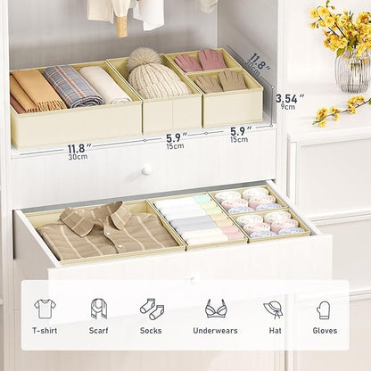 DIMJ Drawer Organizer Clothes Storage - 28 Pack Baby Dresser Organizer for Nursery, Foldable Closet Drawer Organizer Bins for Bedroom Organization, Fabric Storage Dividers for Socks, Underwears, Bras