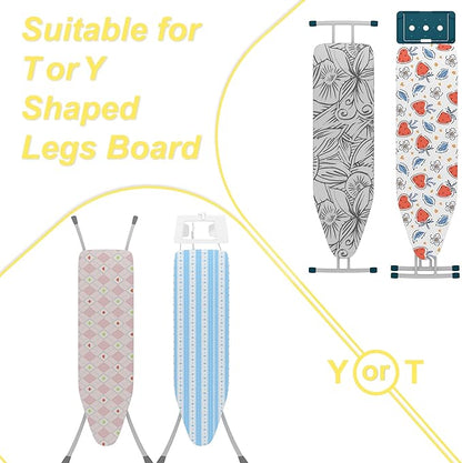 Ironing Board Hanger with Removable Hooks, Ironing Board Holder Wall Mounted for T/Y Leg, Space Saving Iron Holder for Laundry Room Storage and Organization
