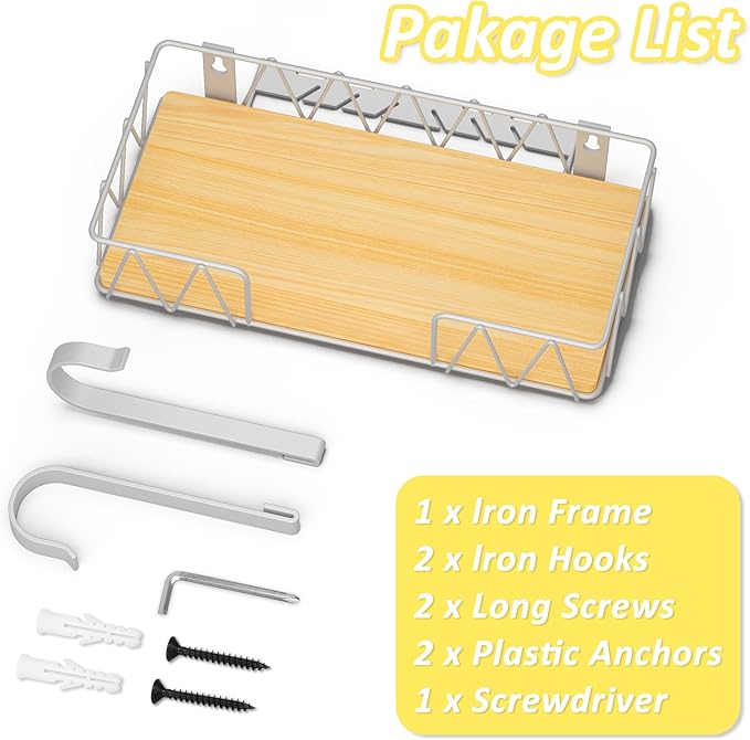 Ironing Board Hanger with Removable Hooks, Ironing Board Holder Wall Mounted for T/Y Leg, Space Saving Iron Holder for Laundry Room Storage and Organization