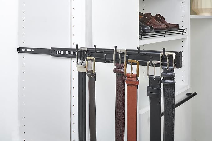 REV-A-Shelf Sliding Belt Rack for Custom Closet Systems