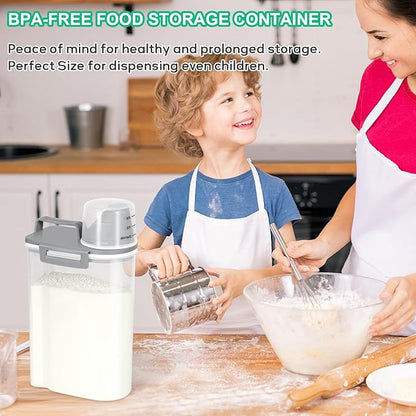 TBMax Rice Storage container 4 Lbs, Small Rice Dispenser with Measuring Cup, Cereal Containers Flour Bin, Kitchen Food Storage Container and Pantry Organizers, Pet Dog Cat Food Dispenser