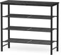 Kitsure Shoe Rack - 4-Tier Shoe Organizer with Wooden Top & Leveling Feet, Easy-Assembly, Rust-Resistant Metal Shoe Shelf for Closet, Entryway, Bedroom, 29.5" x 11.4" x 24.8", Black