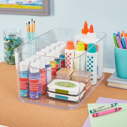 STORi Bliss XL Clear Plastic Storage Bin, Pantry Organizers & Storage Containers, Home Organization Must Haves for Kitchen, Laundry Room, Office, Closet, 12” x 8” Made in USA