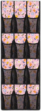 12-Pocket Waterproof Door Hanging Storage Bag Oxford Fabric Foldable and Designed for Bathroom Closet or Bedroom Organization, Tulip Daisy