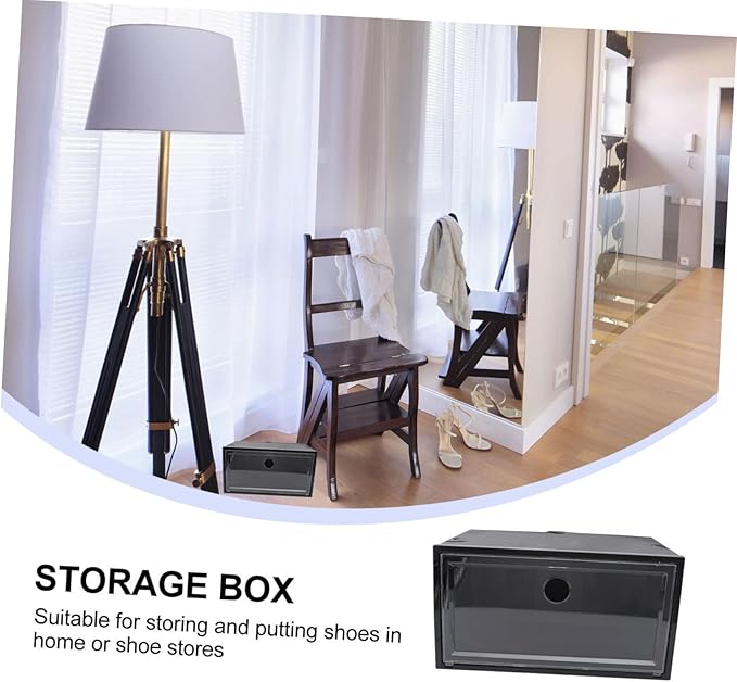 Capacity Side Opening Plastic Shoe Storage Box Stackable Organizer for Home Dust Design for Sneakers and Seasonal Footwear