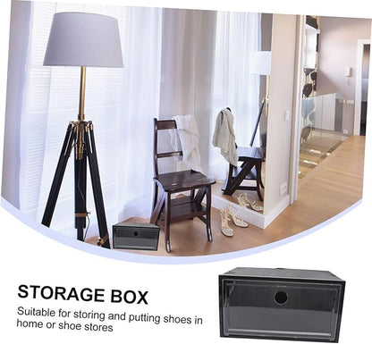 Capacity Side Opening Plastic Shoe Storage Box Stackable Organizer for Home Dust Design for Sneakers and Seasonal Footwear