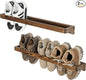 MyGift 30 Inch Rustic Burnt Solid Wood Hanging Shoe Rack, Wall Mounted Storage Organizer Footwear Holder for Closet, Mudroom, Entryway, Holds 6 Pairs, Set of 2