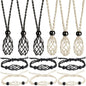 12 PCS Crystal Cage Necklace Holder Cord Empty Stone Holder Replacement Hand-Woven Necklace Cord with Adjustable Length
