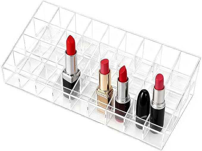 Lipstick Organizer 36 Slots Plastic Clear Comestic Display Holder for Lip gloss Chapstick Perfume Nail Polish Essential Oil