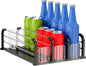 Automatic Drink Organizer for Fridge, Refrigerator Soda Can Dispenser & Beverage Pusher Glide for Pantry, Cooler & Kitchen, Self-Pushing Drink Holder for Soda, Beer, Seltzer - Black, 3 Rows-15"D