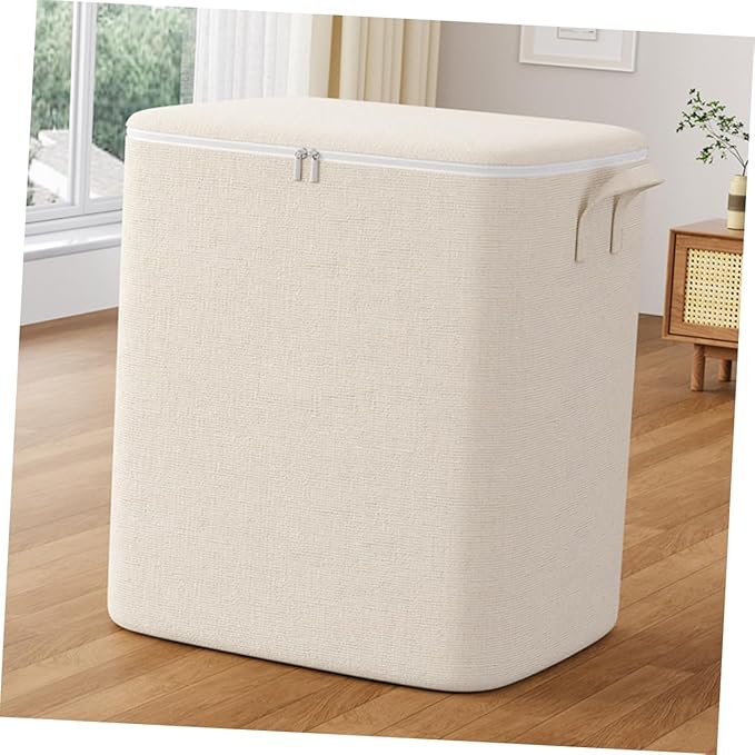 TIDTALEO Storage Bag Comforter Large Bag Organizer Wardrobe Storage Large Zipper Bag Clothes Bag with Zipper Bedding Bag Large Bags for Moving Storage for Closet Cotton Linen Quilt Big Bag