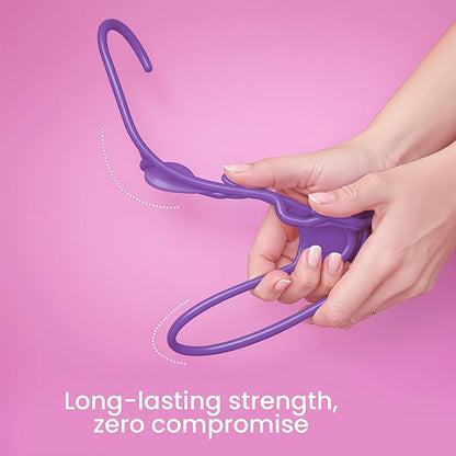 Utopia Home - Plastic Hangers 30 Pack - Space Saving Clothes Hanger - Durable and Strong Closet Organizers and Storage Makes It Ideal Stocking Stuffers or Apartment or Dorm Room Essentials (Purple)