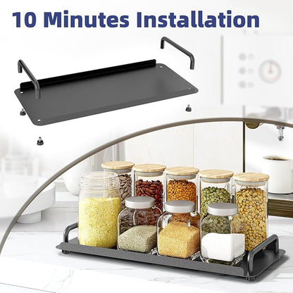 Gypie Toilet Paper Basket, Tank Tray with Handle, Bathroom Counter Storage Tray for Kitchen (Black)