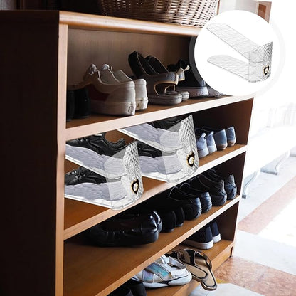 ULTECHNOVO Adjustable Slots Rack Space Saving Organizer for High Heels Sports Shoes Slippers Sturdy Shoe Holder for Entryway Closet Bathroom Living