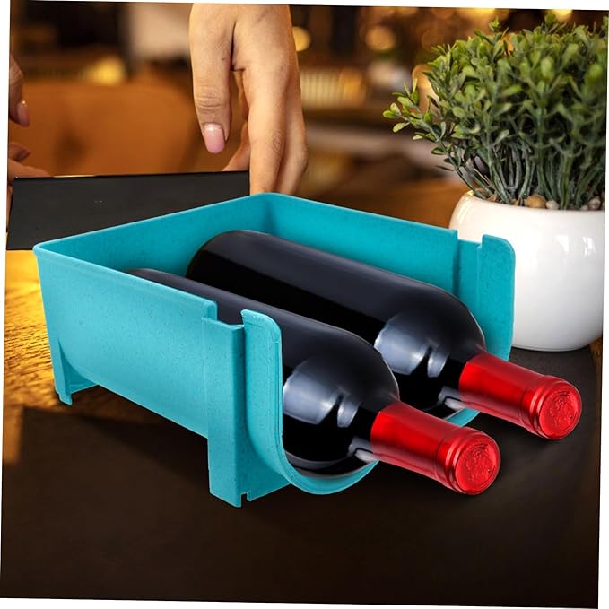 SOLUSTRE Beer and Soda Can Holder Organizer for Fridge Portable Blue Storage Rack for Bottles and Cans for Home Kitchen and Party Use
