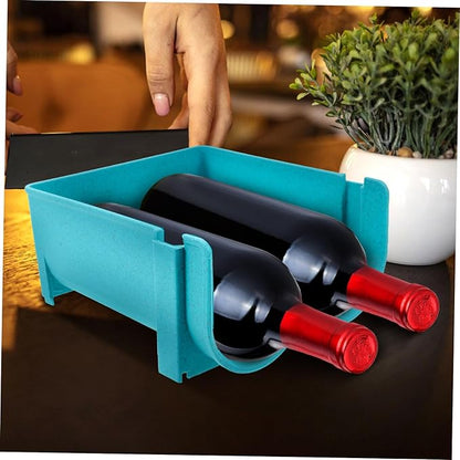 SOLUSTRE Beer and Soda Can Holder Organizer for Fridge Portable Blue Storage Rack for Bottles and Cans for Home Kitchen and Party Use