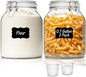 ComSaf 2 Pack 0.7 Gallon (88 Oz) Large Glass Jars with Airtight Lids, Wide Mouth Fermenting Jar for Pantry, Bulk Food Storage Canister for Flour, Sourdough Starter, Pickling, with Scoop