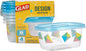 Glad GladWare Design Series Food Storage Containers with Lids, Medium Rectangle BPA Free Plastic for Meal Prep and Lunches, Tight Seal, Microwave and Dishwasher Safe, 24 Oz, 4 Count
