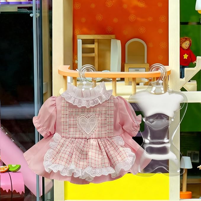 SEWACC 500 Pcs Transparent Coat Hanger Doll Clothes Rack Doll Skirt Mannequin Hanger Garment Mannequin Mini Accessories Dress Stands Form Pet Clothing Plastic