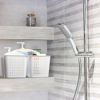 Tiawudi Portable Shower Caddy, Caddy Organizer with Handle, Plastic Shower Basket Hold Soap, Shampoo, Hair Supplies and Beauty Products, Cleaning Supplies Organizer for Home, Dorm, Shelf and Cabinet