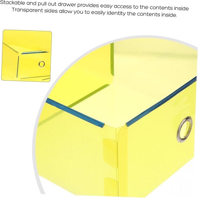 Plastic Drawer Shoes Storage Boxes 5 Pack Shoe Organizer Stackable Pull-out